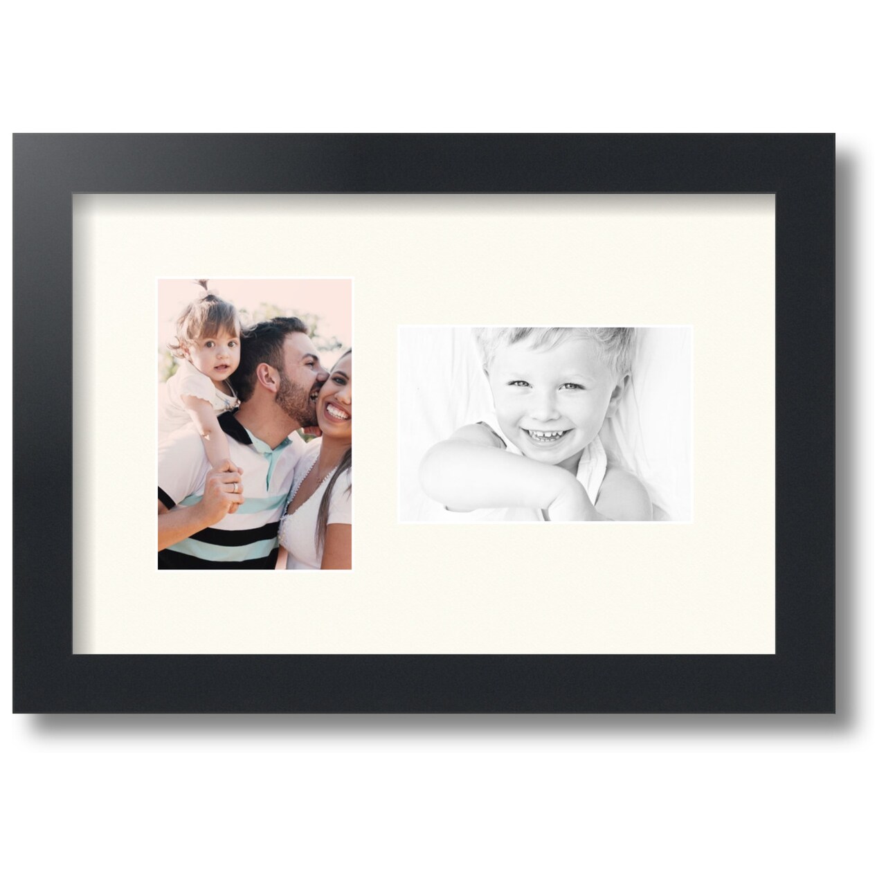 ArtToFrames Collage Photo Picture Frame with 2 - 4x6 inch Openings, Framed in Black with Over 62 Mat Color Options and Regular Glass (CSM-3926-102)